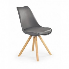 Scaun living tapitat piele ecologica AX Q301 gri