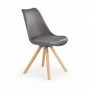 Scaun living tapitat piele ecologica AX Q301 gri