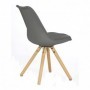 Scaun living tapitat piele ecologica AX Q301 gri