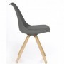 Scaun living tapitat piele ecologica AX Q301 gri
