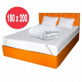 Set Avantaj saltea Turcoaz Pocket One 180x200 plus 2 perne 50 x70 plus Husa hipoalergenica plus Pilota microfibra iarna 200x200