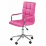Scaun ergonomic de birou fetite roz, piele ecologica AX Gala