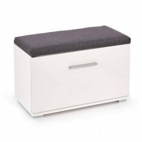 Pantofar tip taburet alb, tapitat cu stofa Ax21