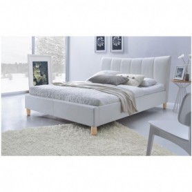 Pat piele ecologica alb AX Bella alb 160x200 cm