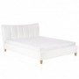 Pat piele ecologica alb AX Bella alb 160x200 cm
