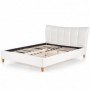Pat piele ecologica alb AX Bella alb 160x200 cm