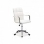 Scaun birou piele ecologica alb AX Z022
