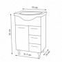 Baza si lavoar baie cu usa + 3 sertare, MDF vopsit alb, 81x55x34 cm AX2642