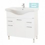 Baza cu lavoar baie cu 3 usi + 2 seratare, MDF alb lucios, 81x80x34 cm AX2642