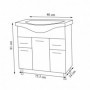 Baza cu lavoar baie cu 3 usi + 2 seratare, MDF alb lucios, 81x80x34 cm AX2642