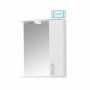 Oglinda baie cu dulap MDF alb lucios, 2 polite, 60 cm