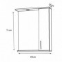 Oglinda baie cu dulap MDF alb lucios, 2 polite, 60 cm