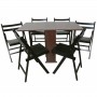Set masa pliabila Practic wenge cu 6 scaune