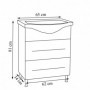 Set Baza, lavoar baie GN1871 si oglinda GN0201 - 65 cm alb