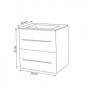 Set Baza si lavoar GN0541 cu sertare, suspendat si Oglinda GN5011 - 60 cm, alb
