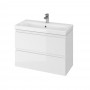 Baza si lavoar AX AS9791 Slim - 80 cm, suspendat, sertare, alb