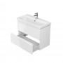 Baza si lavoar AX AS9791 Slim - 80 cm, suspendat, sertare, alb