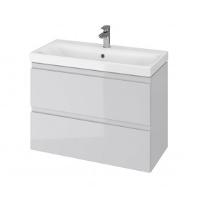 Baza si lavoar AX AS9781 Slim - 80 cm, suspendat, sertare, gri