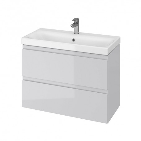 Baza si lavoar AX AS9781 Slim - 80 cm, suspendat, sertare, gri
