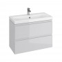 Baza si lavoar AX AS9781 Slim - 80 cm, suspendat, sertare, gri