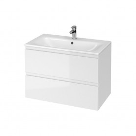 Baza si lavoar AX ASB2771 - 80 cm, suspendat, sertare, alb
