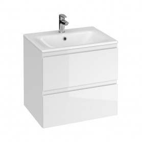 Baza si lavoar AX ASB2751 - 60 cm, suspendat, sertare, alb