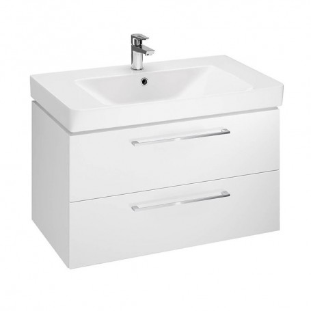 Baza si lavoar AX ASB3481 - 80 cm, suspendat, sertare, alb