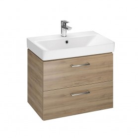 Baza si lavoar AX ASB2801 Slim - 60 cm, suspendat, sertare, nuc