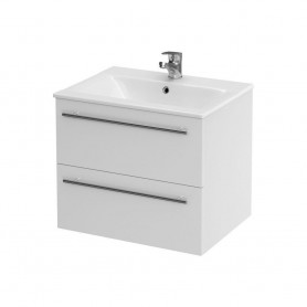 Baza si lavoar AX AS4991 - 60 cm, suspendat, sertare, alb