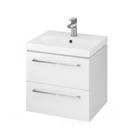Baza si lavoar AX AS8341 - 50 cm, suspendat, sertare, alb
