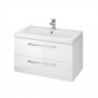 Baza si lavoar AX AS8091 - 80 cm, suspendat, sertare, alb