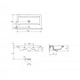Baza si lavoar AX AS8091 - 80 cm, suspendat, sertare, alb