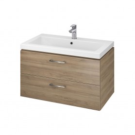 Baza si lavoar AX AS8211 - 80 cm, suspendat, sertare, nuc
