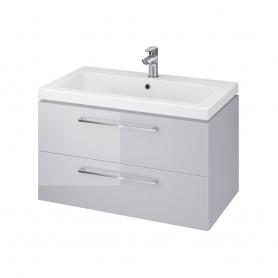 Baza si lavoar AX ASA481 - 80 cm, suspendat, sertare, gri