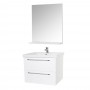 Set Baza si lavoar GN0541 cu sertare, suspendat si Oglinda GN0551 - 60 cm, alb