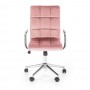 Scaun birou AX Gema 4 roz velvet, 54x45x109 cm