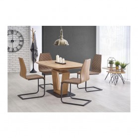 Masa extensibila HM Blacky stejar auriu/negru