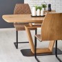 Masa extensibila HM Blacky stejar auriu/negru