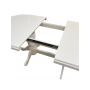 Set masa living SR Zork alba plus 6 scaune SR Rim alb/maro, 74x90x160/200 cm