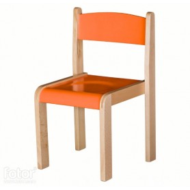 Scaun lemn gradinita Prichindel, H35, portocaliu