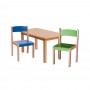 Set masa + 4 scaune gradinita Prichindel, H31, verde/albastru