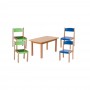 Set masa + 4 scaune gradinita Prichindel, H31, verde/albastru