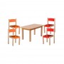 Set masa + 4 scaune gradinita Prichindel, H31, portocaliu/rosu