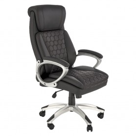 Scaun directorial AX Tomas, piele ecologica, mecanism de balans, negru