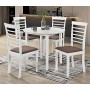 Masă dining rotundă Sofia, 90x74 cm, pentru 4 persoane, blat MDF, structură lemn masiv, alb