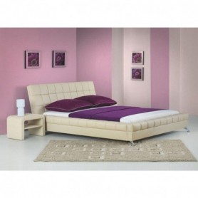 Pat HM Bonita cu somiera piele ecologica 160x200 bej