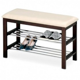 Suport pantofi lemn tip taburet HL ST3, crem/wenge