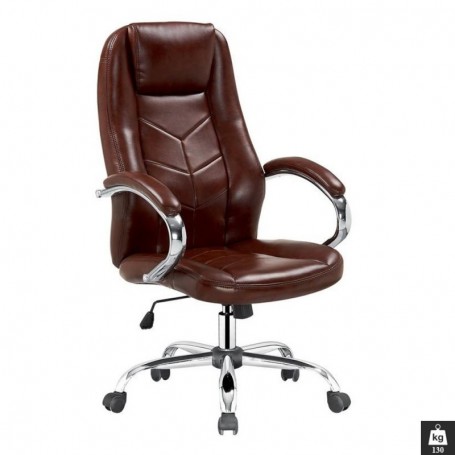 Scaun directorial piele ecologica maro AX Codrin