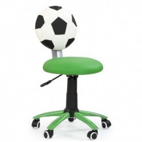 Scaun birou copii verde, piele ecologica AX Football