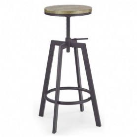 Scaun bar retro, MDF laminat coffee, reglabil pe inaltime